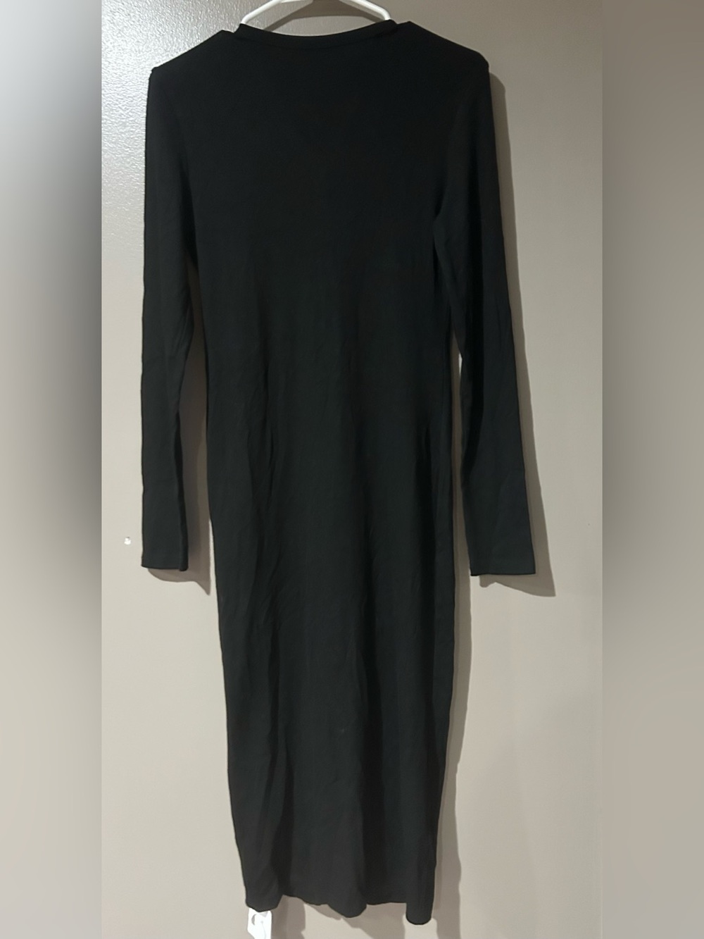 V-Neck Button Slim Long Dress - Picture 10 of 12